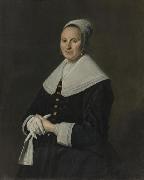Frans Hals Portrait of woman with gloves. Sweden oil painting artist